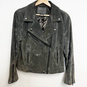 NWT BLANKNYC Vital Signs Suede Moto Jacket in Silver Screen Size S